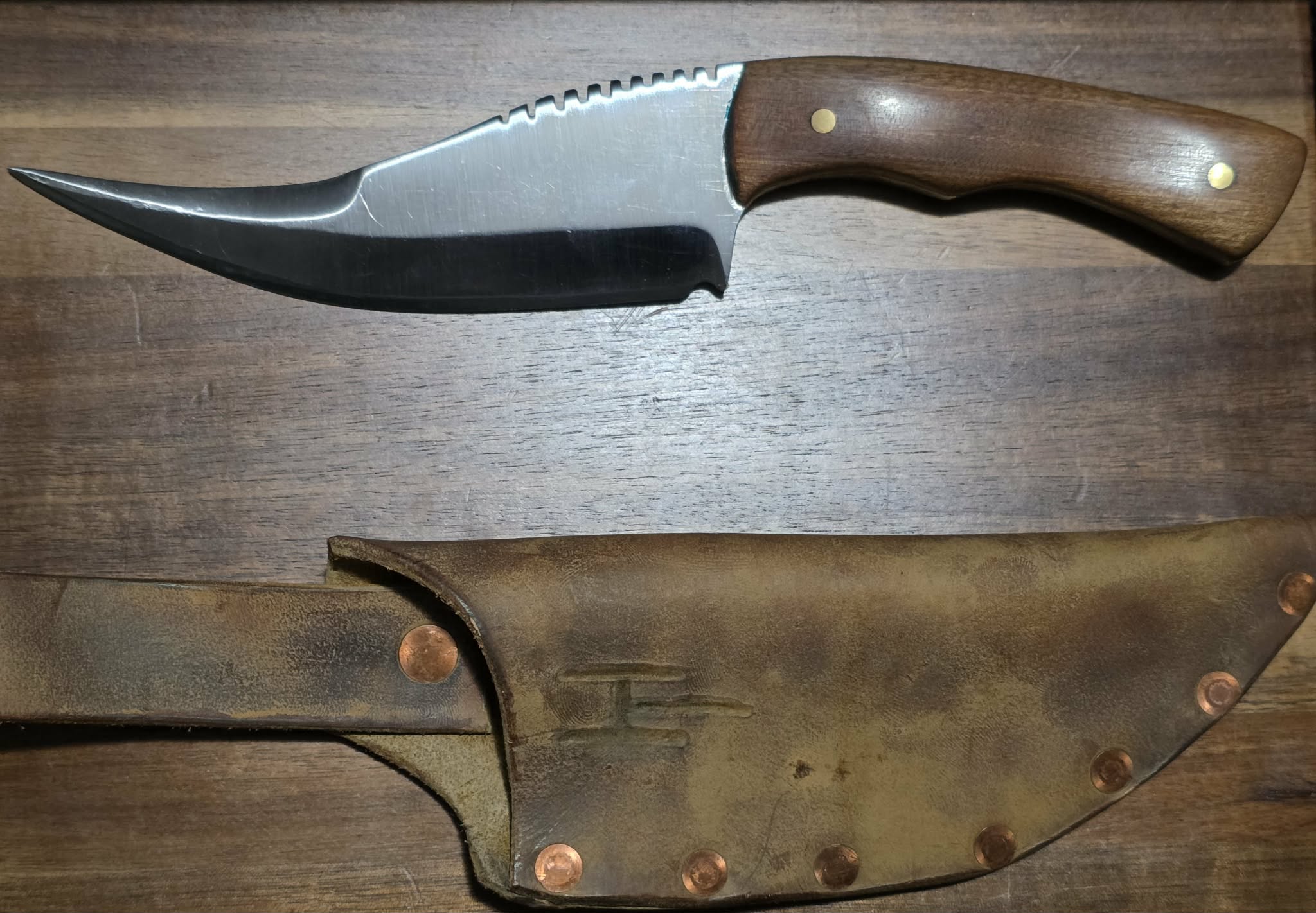 Bear Tooth Everyday Carry - 10 Inch Overall Length 1095 High Carbon Steel with Ironwood Hilt - Sheath Included