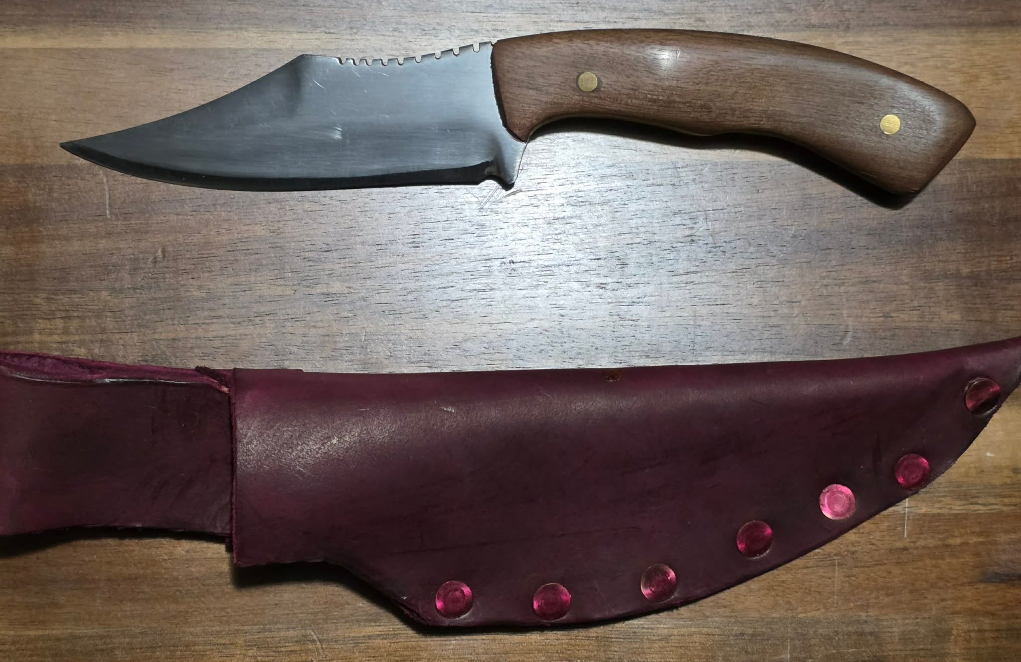 Pin-Up 9 Inch Overall Length W/ Sheath and Black Walnut Hilt