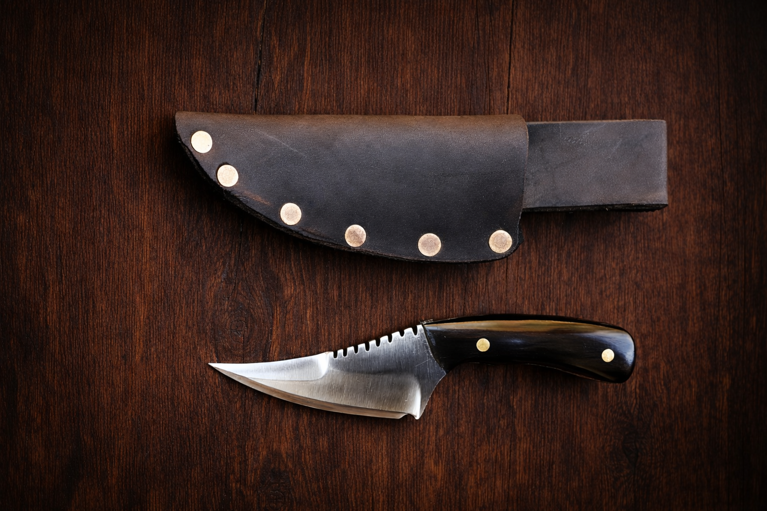 Pit Bull 6.5 Inch Blade W/Sheath and Black Ebony Hilt
