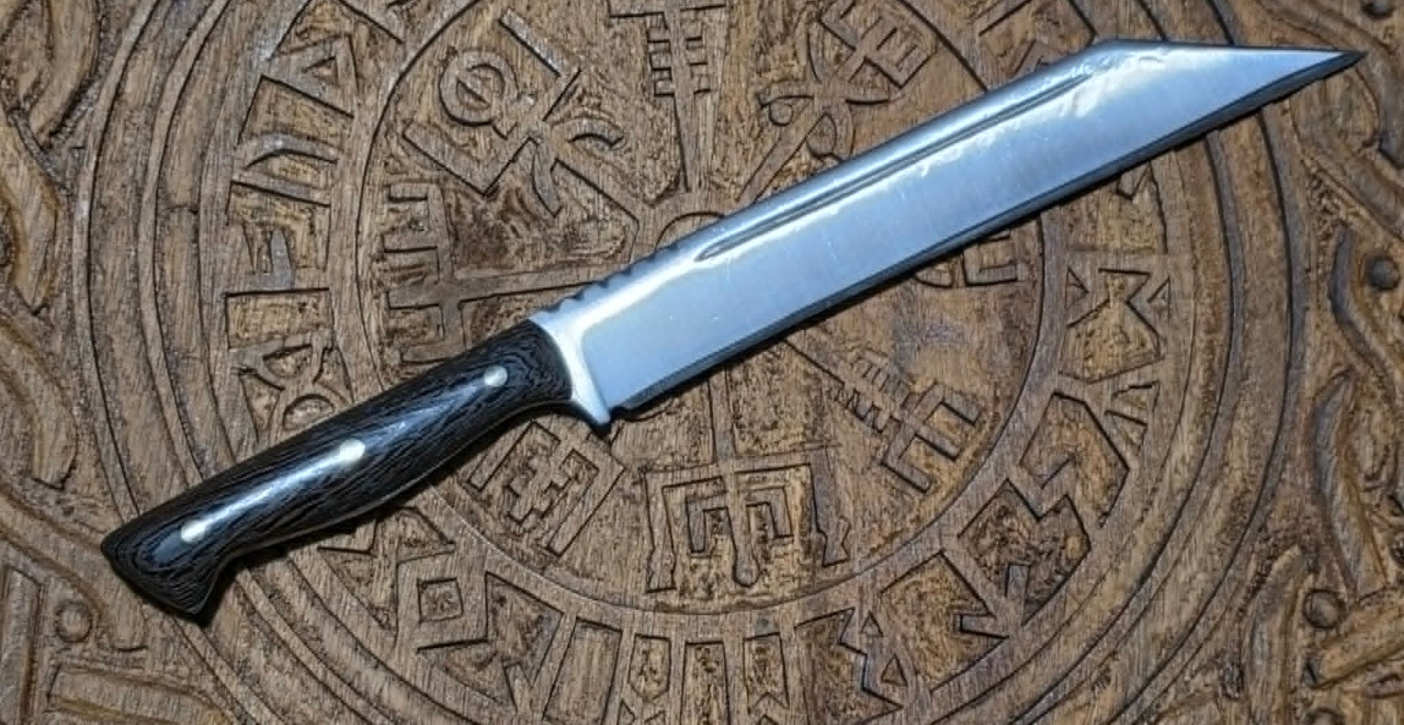 Modern Seax overall 13 Inches in Length w/ Exotic Wenge Hardwood Hilt no sheath